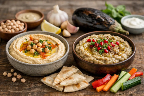 Quelle différence entre houmous et moutabal ?