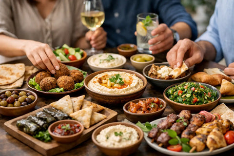 Exemple d’apéritif libanais entre amis gourmand