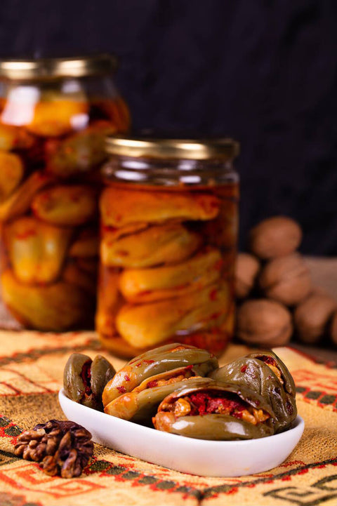 Produits en bocaux, cornichons et olives