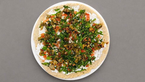 Galette Saj au Fromage Blanc Libanais et Makdous